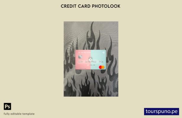 listo para imprimir Argelia Al Salam Bank mastercard photolook plantilla frontal